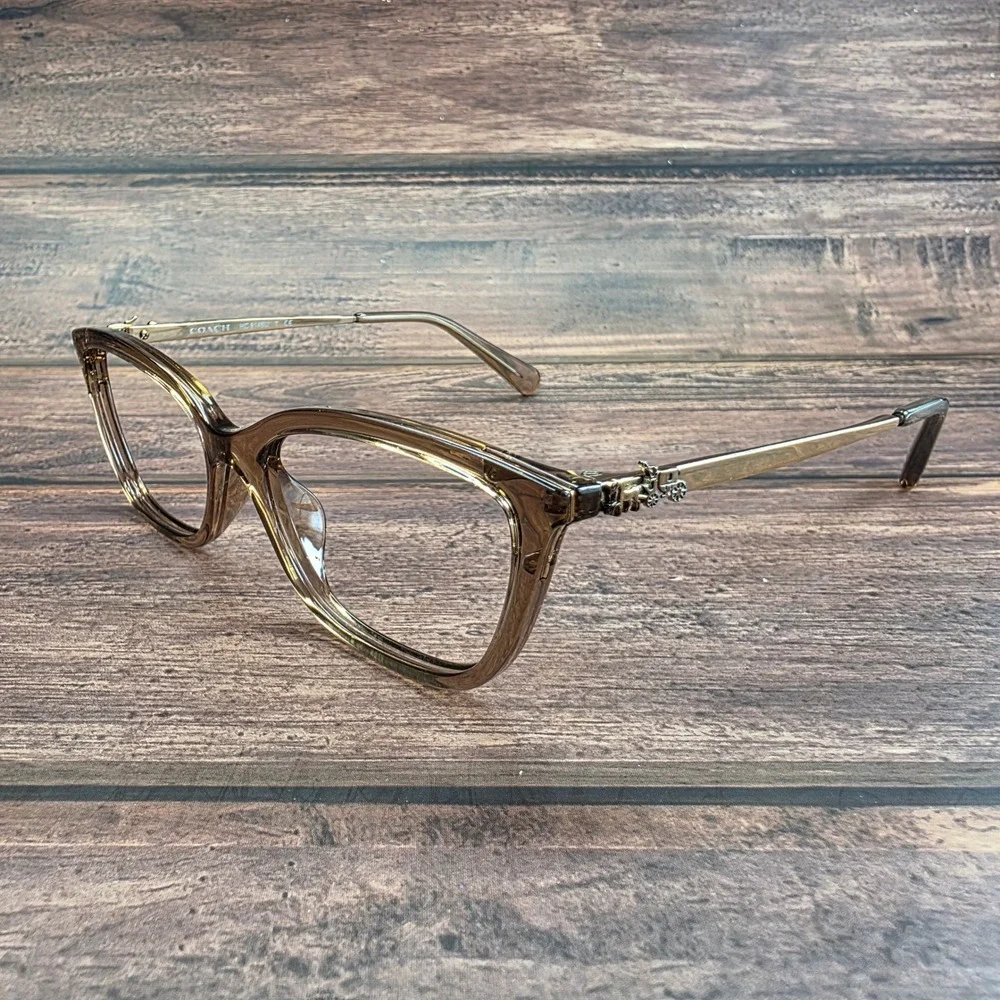 Coach HC6146U Transparent Brown Cat Eye Eyeglass Frames 53-16-140 Designer